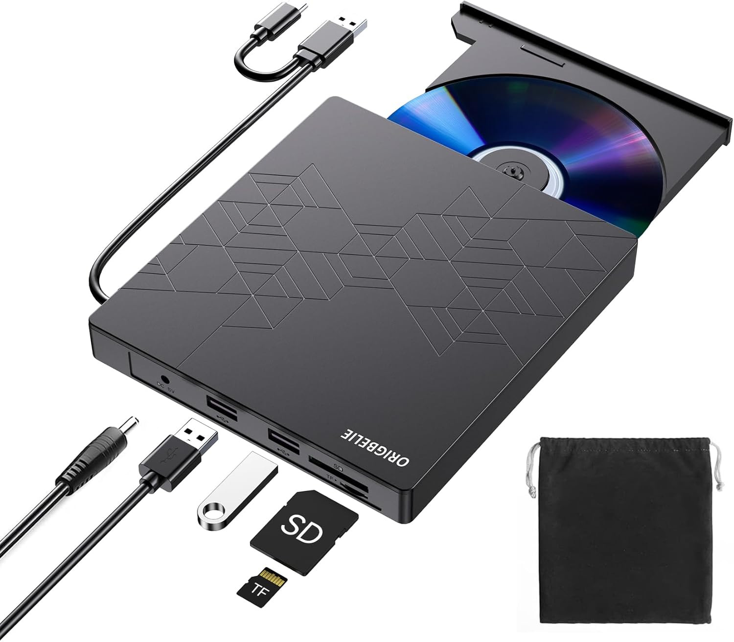 External USB 3.0 DVD Drive, CD/DVD ROM +/-RW for Laptop and Desktop Computers