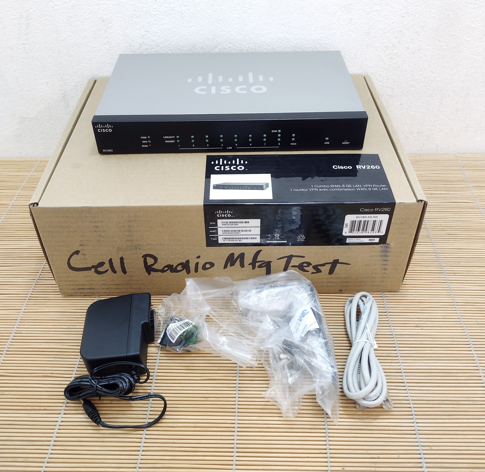 New Cisco RV260-K9-NA RV260 VPN Router 1x RJ-45 SFP Gigabit New Open Box