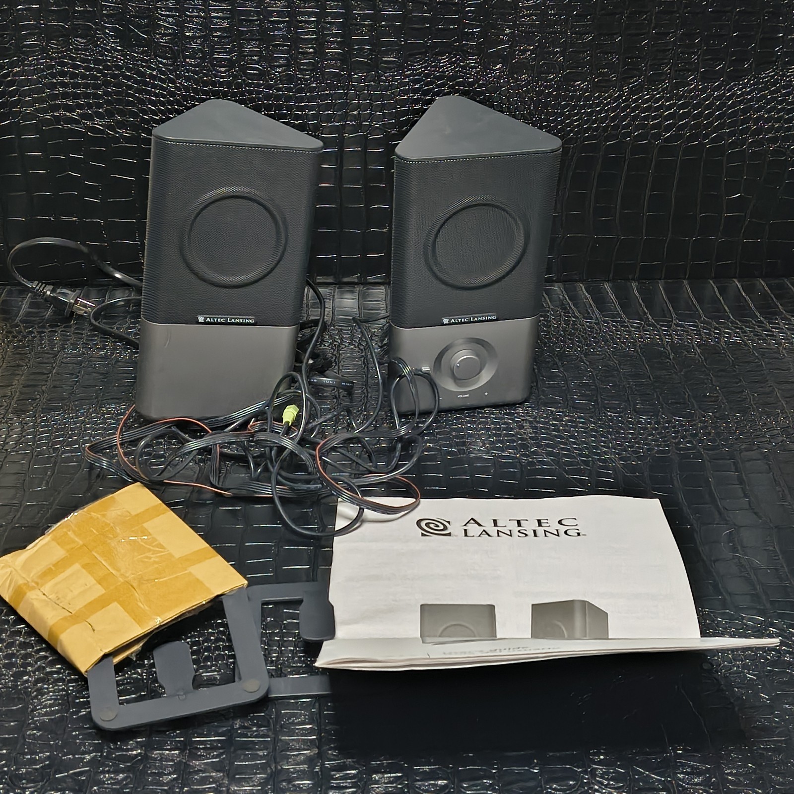 Altec Lansing 220 Computer Amplified Speaker System Tested Works Gray/ Black