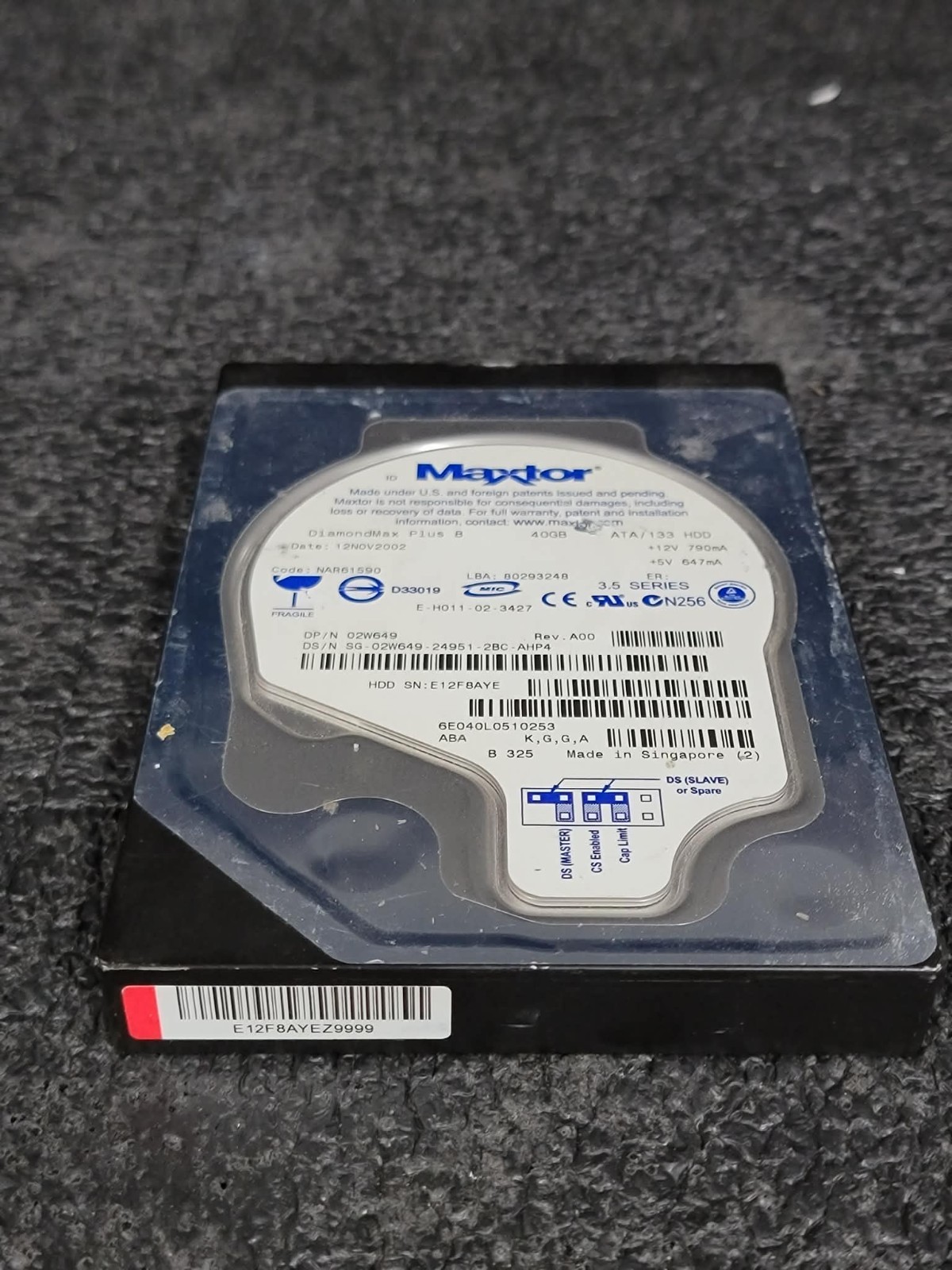 Dell 2W649 6E040L 40GB 7.2K RPM 2 MB Cache Ultra ATA/133 IDE/PATA 3.5" HDD