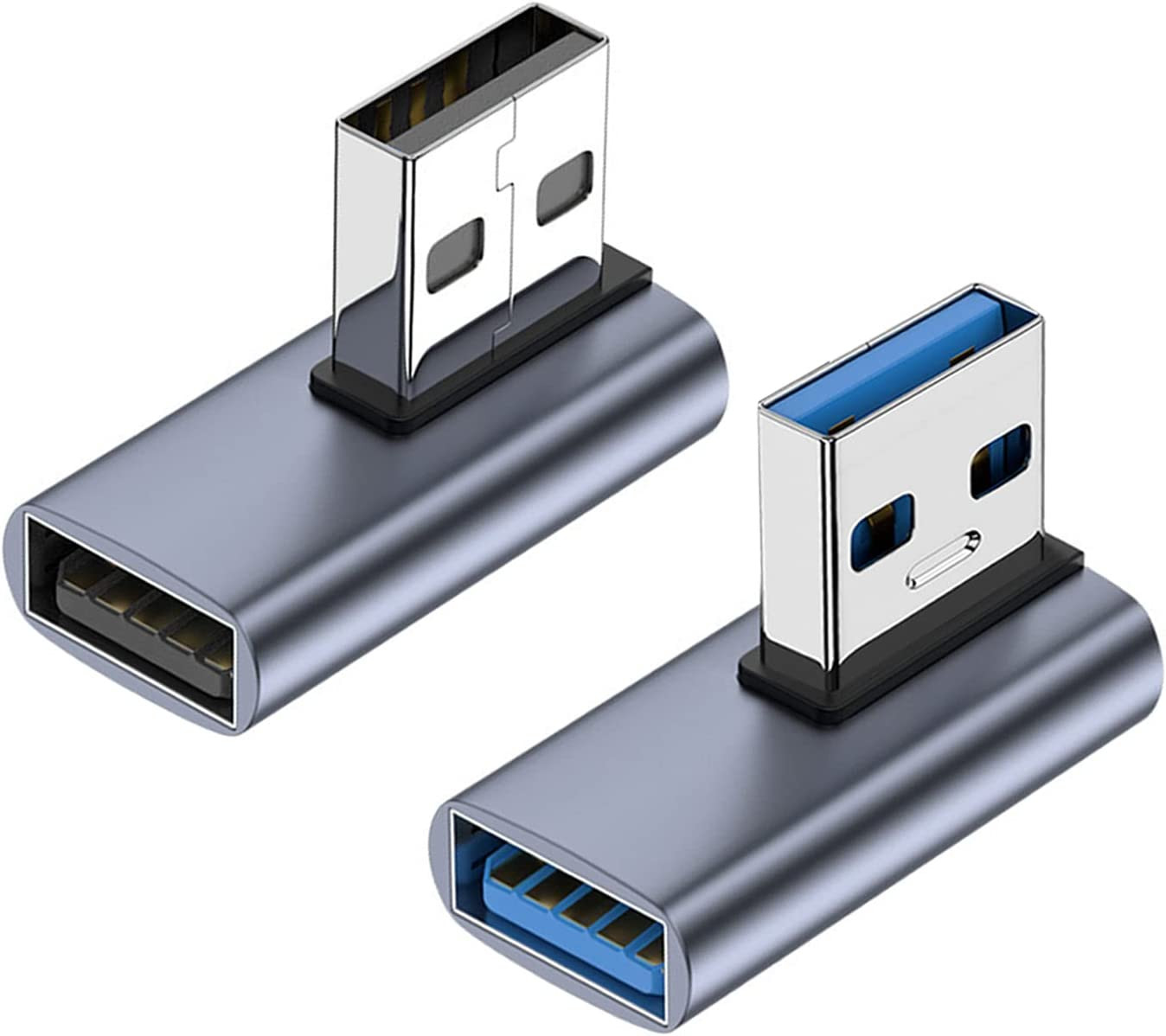 90 Degree USB 3.1 Adapter (2 Pack), Right and Left Angle USB a Male to Female...