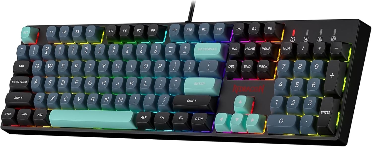 Redragon K582 SE Wired RGB Gaming Keyboard, 104 Keys Mechanical Keyboard w/Mixed