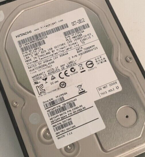 NetApp X306A-R5 SP-306A-R5 2TB SATA 3.5 7.2K w/ Tray HUA723020ALA640 108-00242
