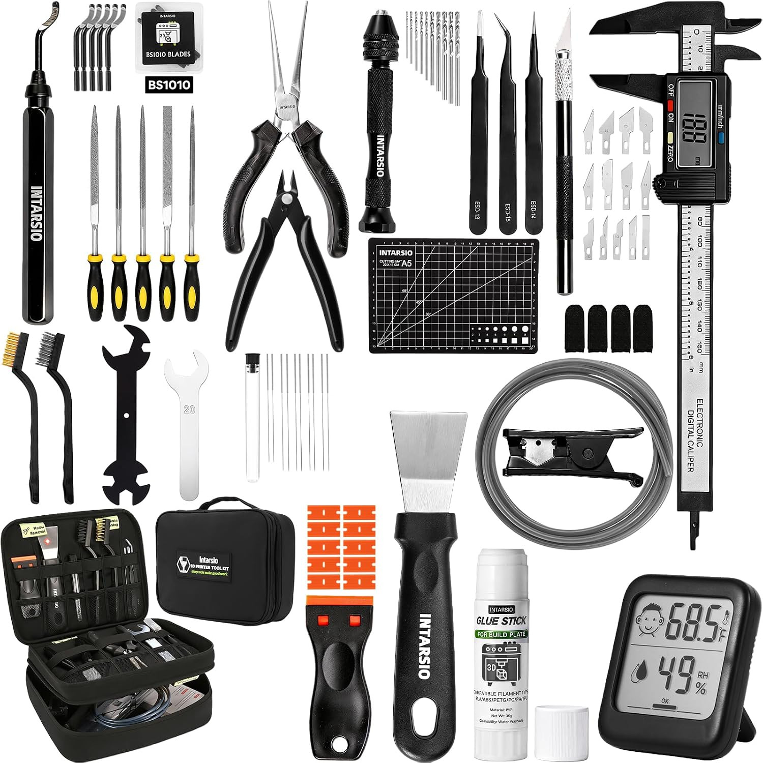 76Pcs 3D Printer Tools Kit with Bag, 3D Printer Accessories Includes Digital Cal