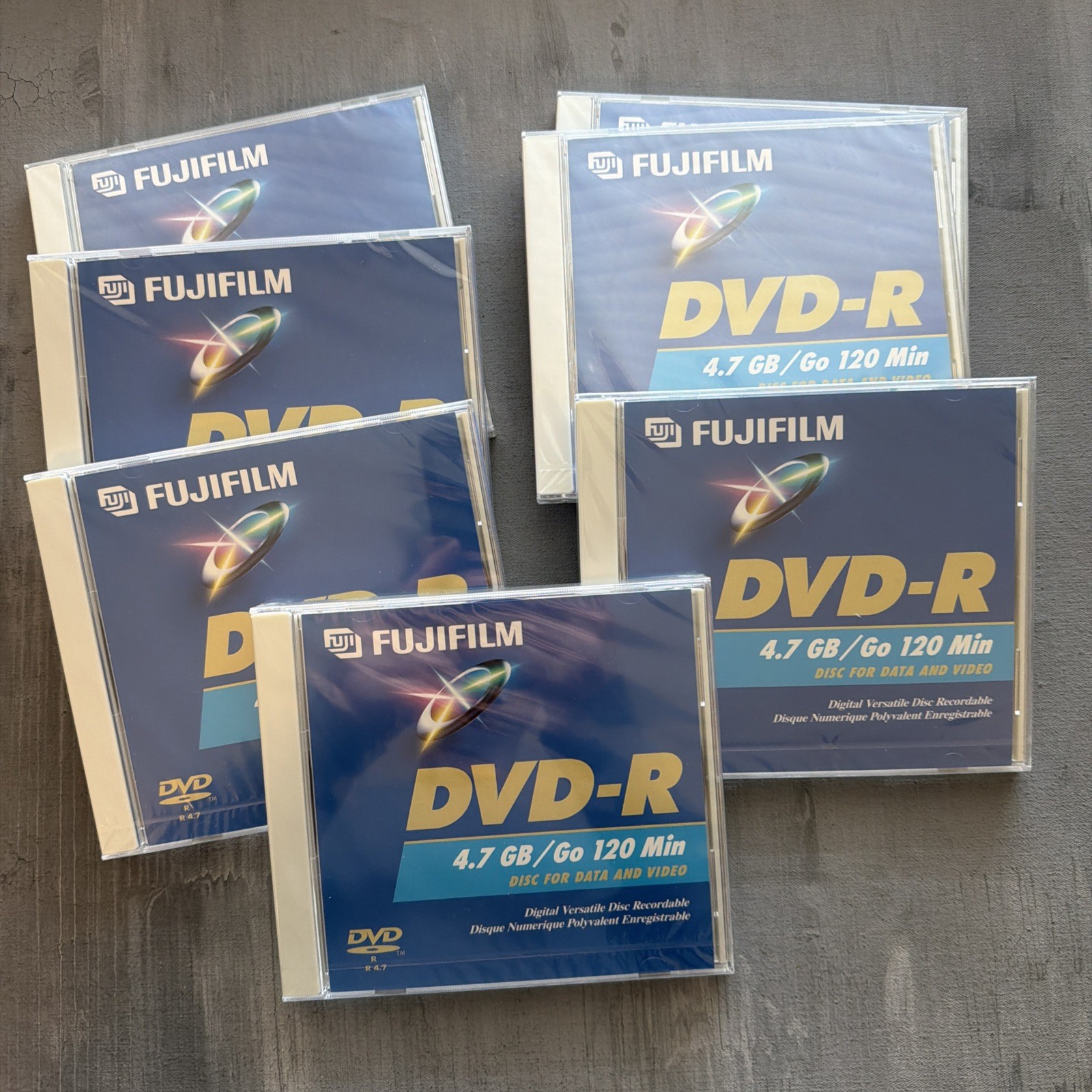 FujiFilm Bundle 7 DVD-R Disc 4.7 GB/GO 120 min Data Video Digital Recordable NEW