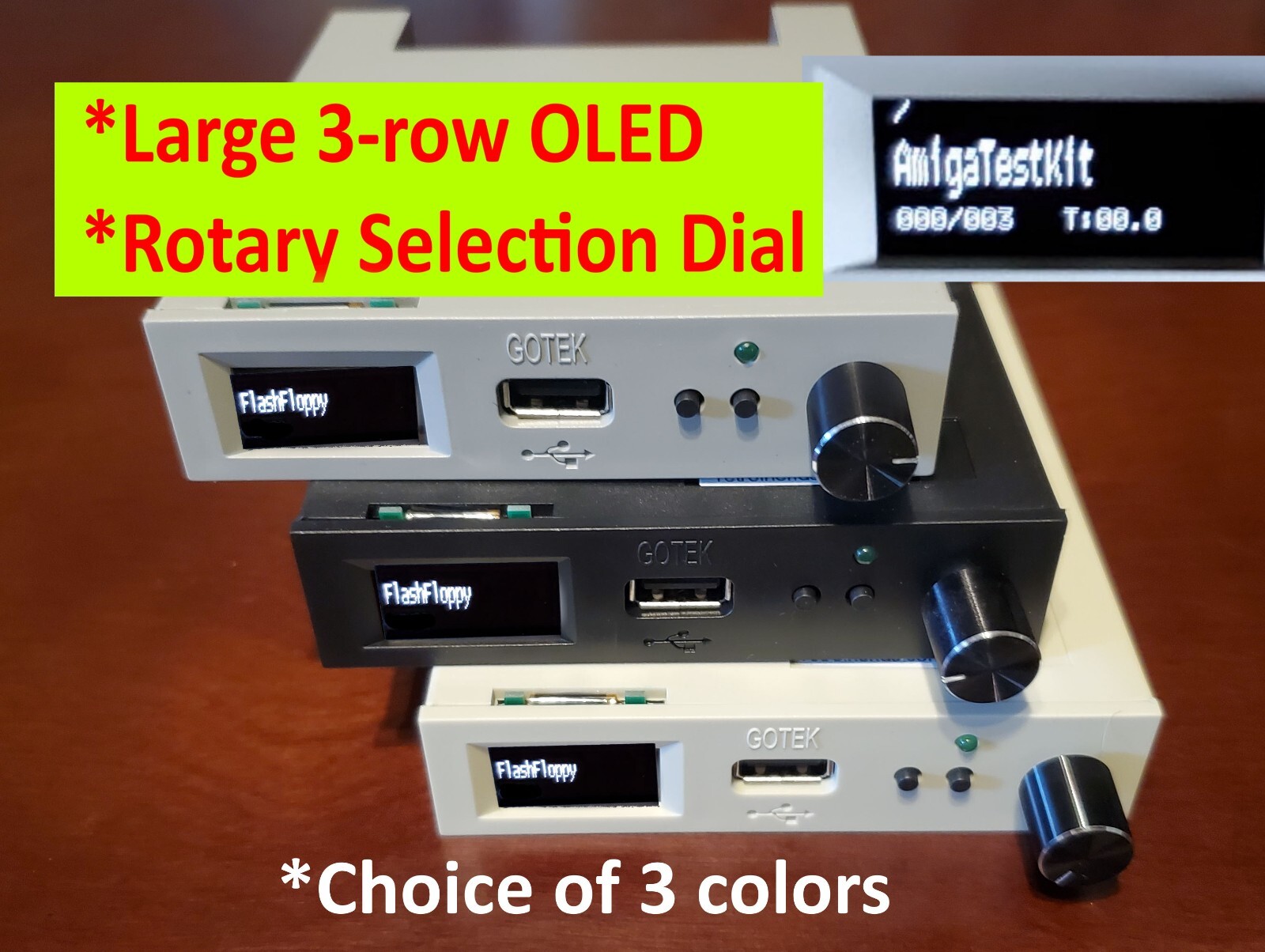 Gotek USB Floppy Emulator v3.44 OLED (no speaker) Amiga Atari IBM Roland AKAI