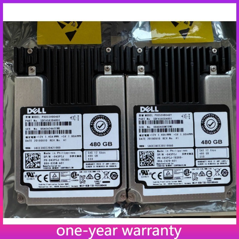 43PCJ DELL 480GB SAS 12Gbps Mixed Use 2.5'' Internal SSD 043PCJ PX05SVB048Y New