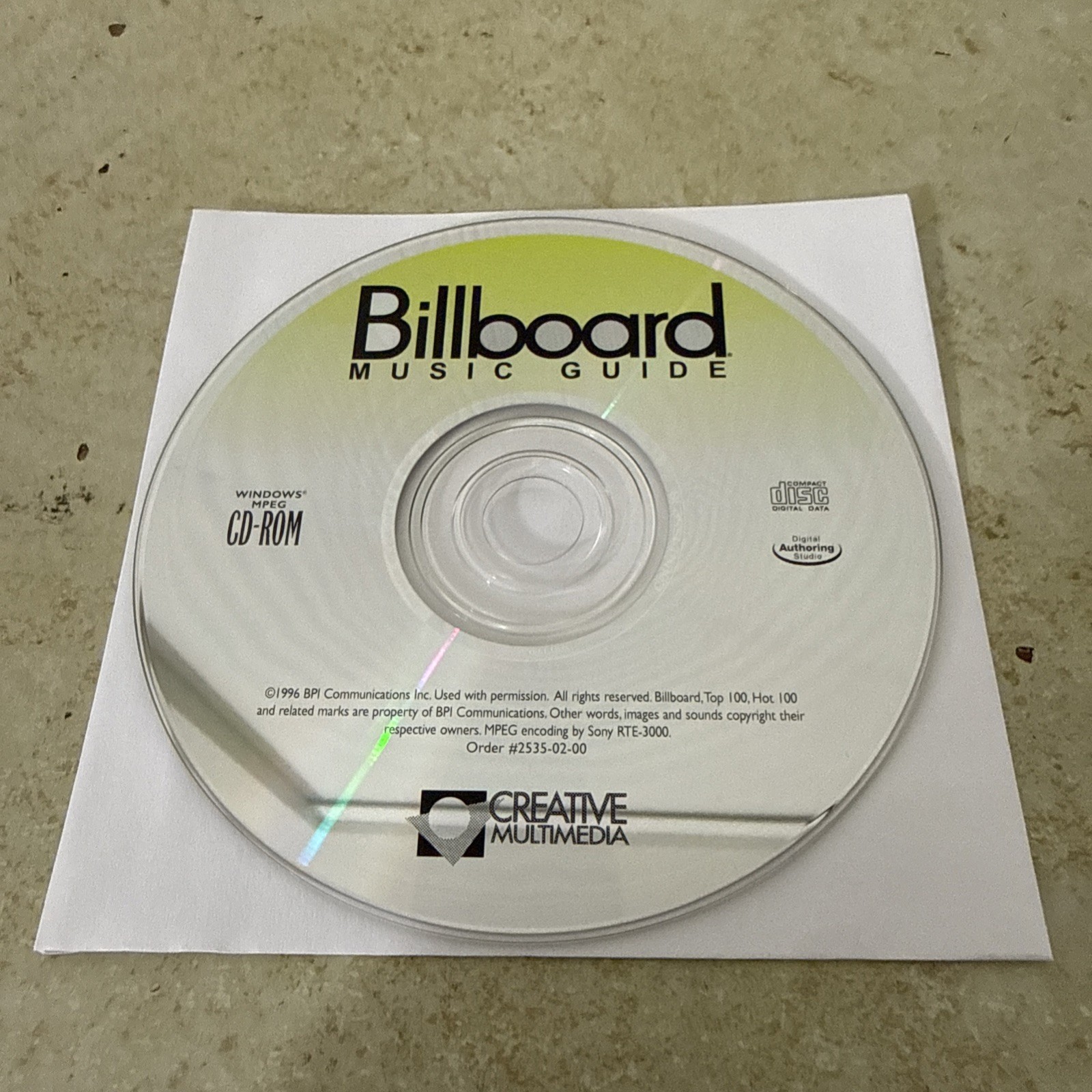 Billboard Music Guide PC CD-ROM DISC SOFTWARE WINDOWS
