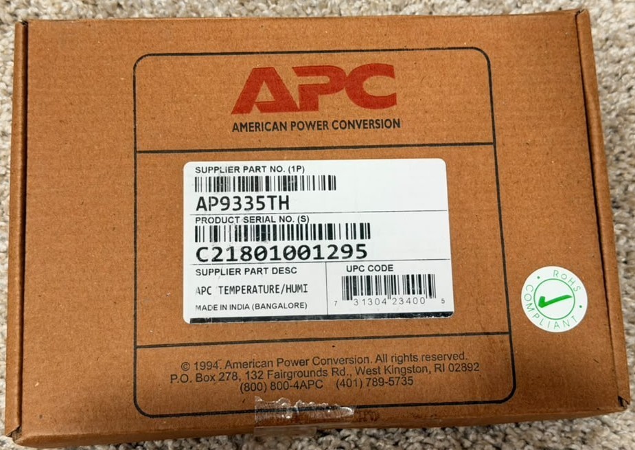 APC AP9335TH Temp and Humidity Probe