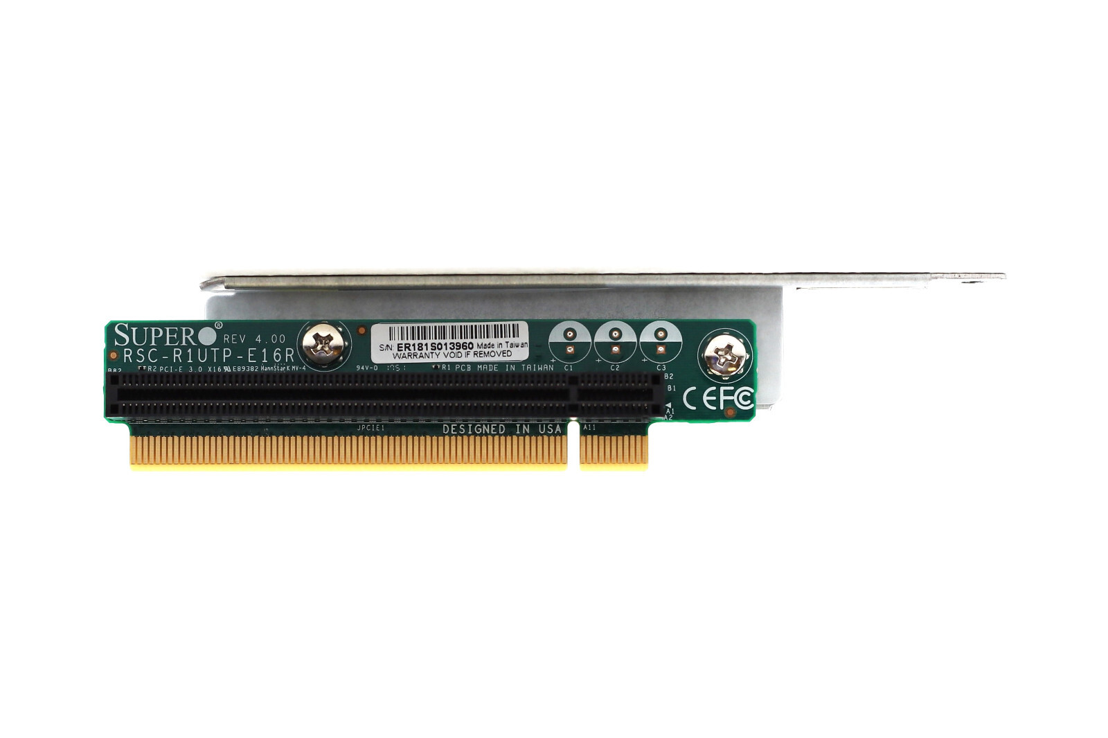 SuperMicro TwinPro System 1U PCIe x16 Riser Card W/Bracket P/N: RSC-R1UTP-E16R