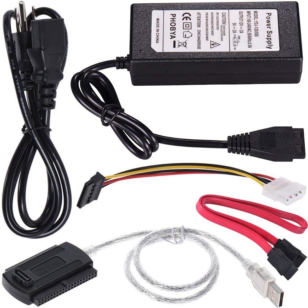 SATA/PATA/IDE Hard Drive to USB 2.0 Adapter Converter Cable for 2.5" 3.5" Har...