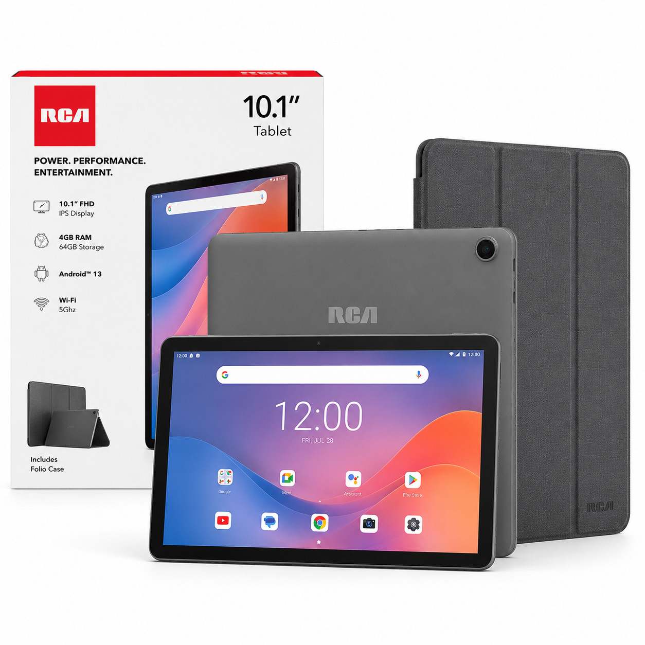 RCA - 10”- Tablet - 64GB - Folio - RC -Gray