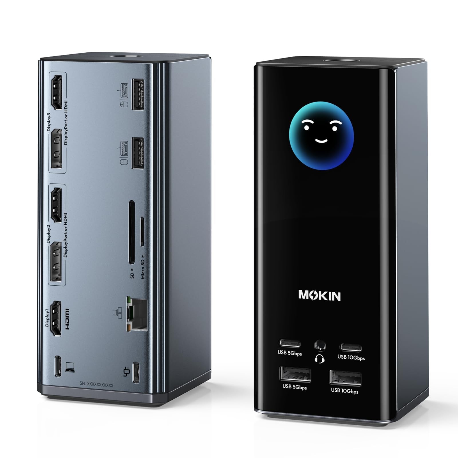 MOKiN USB C Docking Station 3 Monitors Display with Weather Function