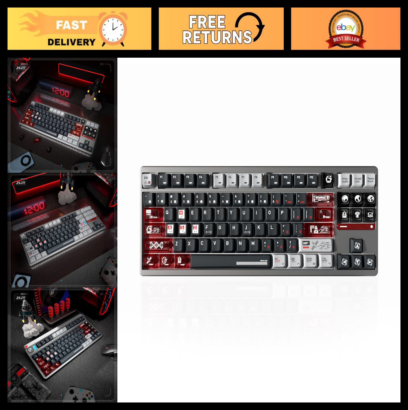 183 Keys Moon Project Theme Keycap Set - Clear PC & PBT Cherry Profile for MX Sw