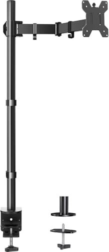 Single Monitor Arm, 39 Inch Pole, Desk Mount for 13-32 Inch Screens