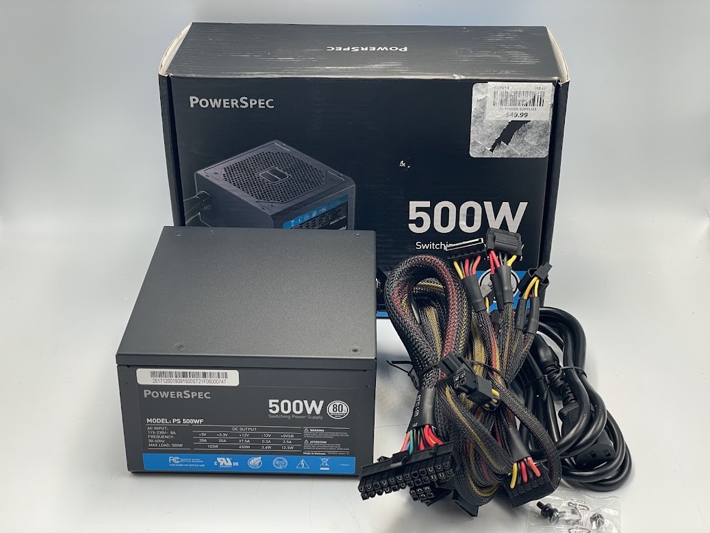 PowerSpec 500W Power Supply ATX Active PFC SLI Crossfire Ready