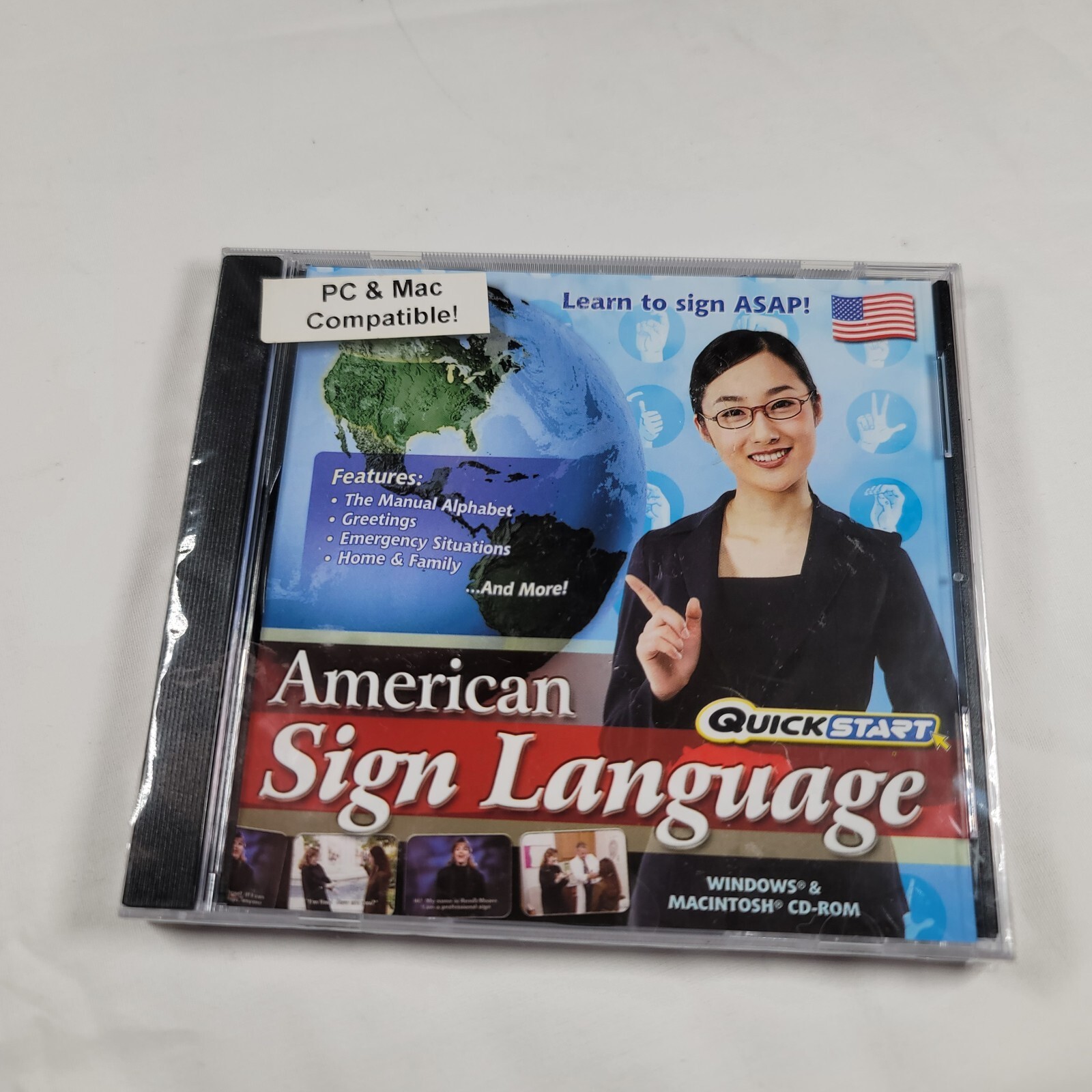 Quickstart American Sign Language Pc New Win7 XP Alphabet Greetings Emergencies 