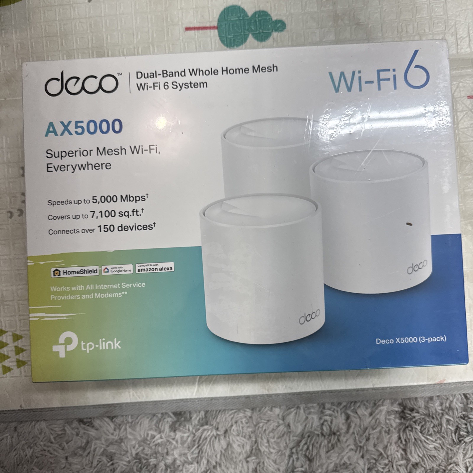 TP-Link Deco AX5000 Whole Home Mesh Wifi 6 System, 3 Pack - NEW