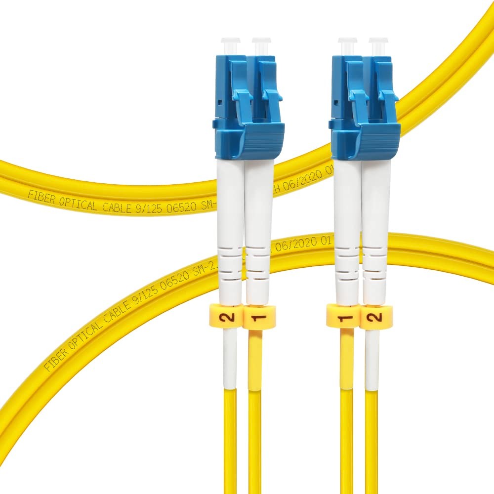 4 PCS Yellow LC To LC Single Mode Fiber Patch Cable OS2 0.5M/1.6ft Duplex