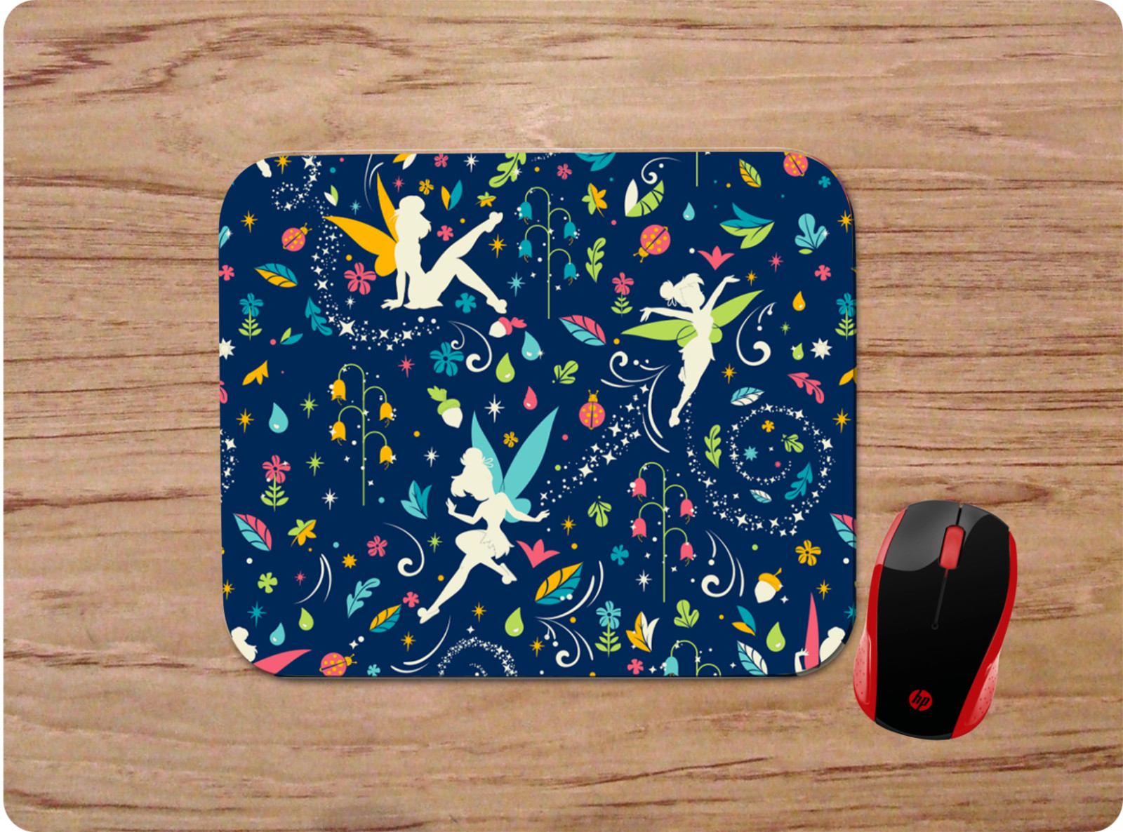 DISNEY TINKER BELL FAIRY INSPIRED PATTERN CUSTOM MOUSE PAD MAT NONSLIP DESIGN2