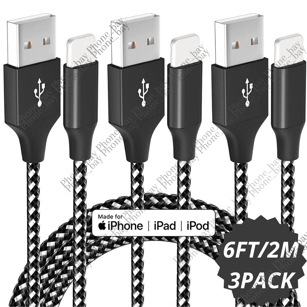 3 Pack Fast Charger Cable Heavy Duty For iPhone 13 12 11 X XR 8 7 Charging Cord