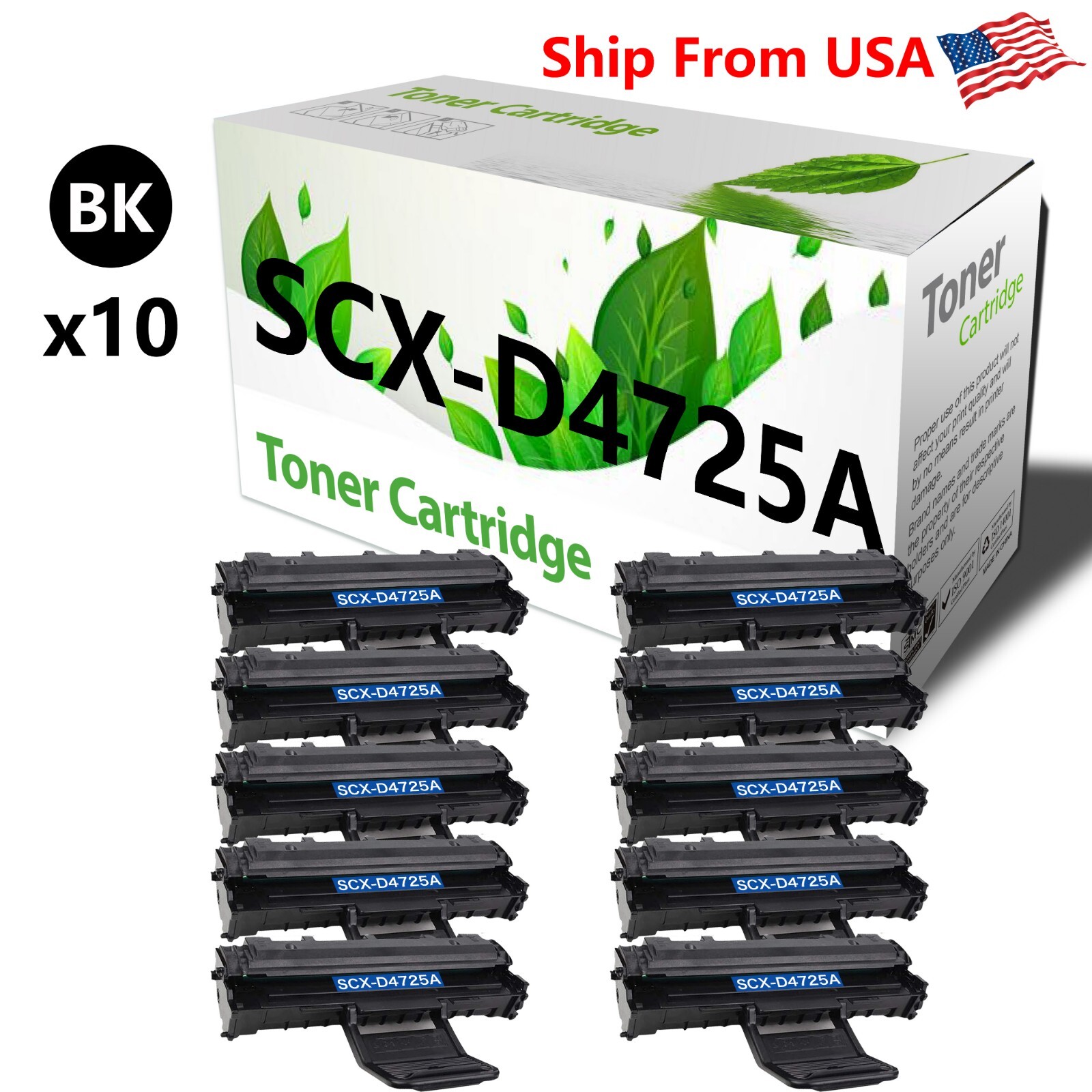 10PK SCX-D4725A Toner Cartridges for SCX-4725ELS SCX-4725F SCX-4725N Printer