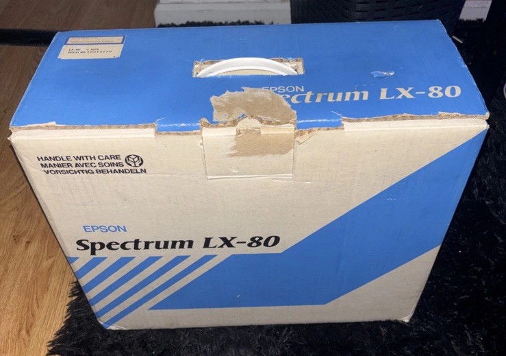 Vintage Epson RX-80 Vintage Dot-Matrix Printer Tested + Parallel + Cardco Cable 