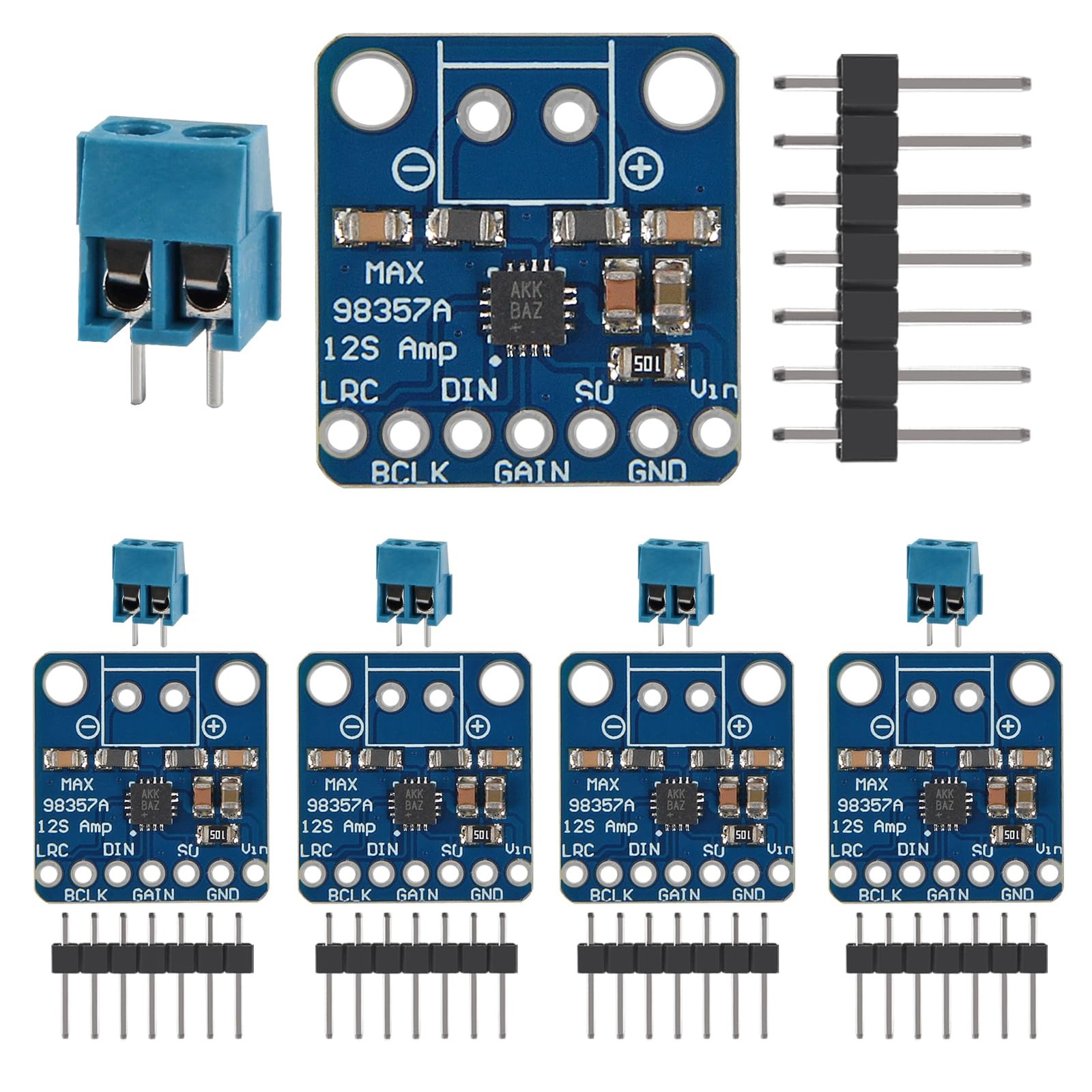 AITRIP 5PCS MAX98357 MAX98357A I2S 3W Class D Amplifier Breakout Interface...