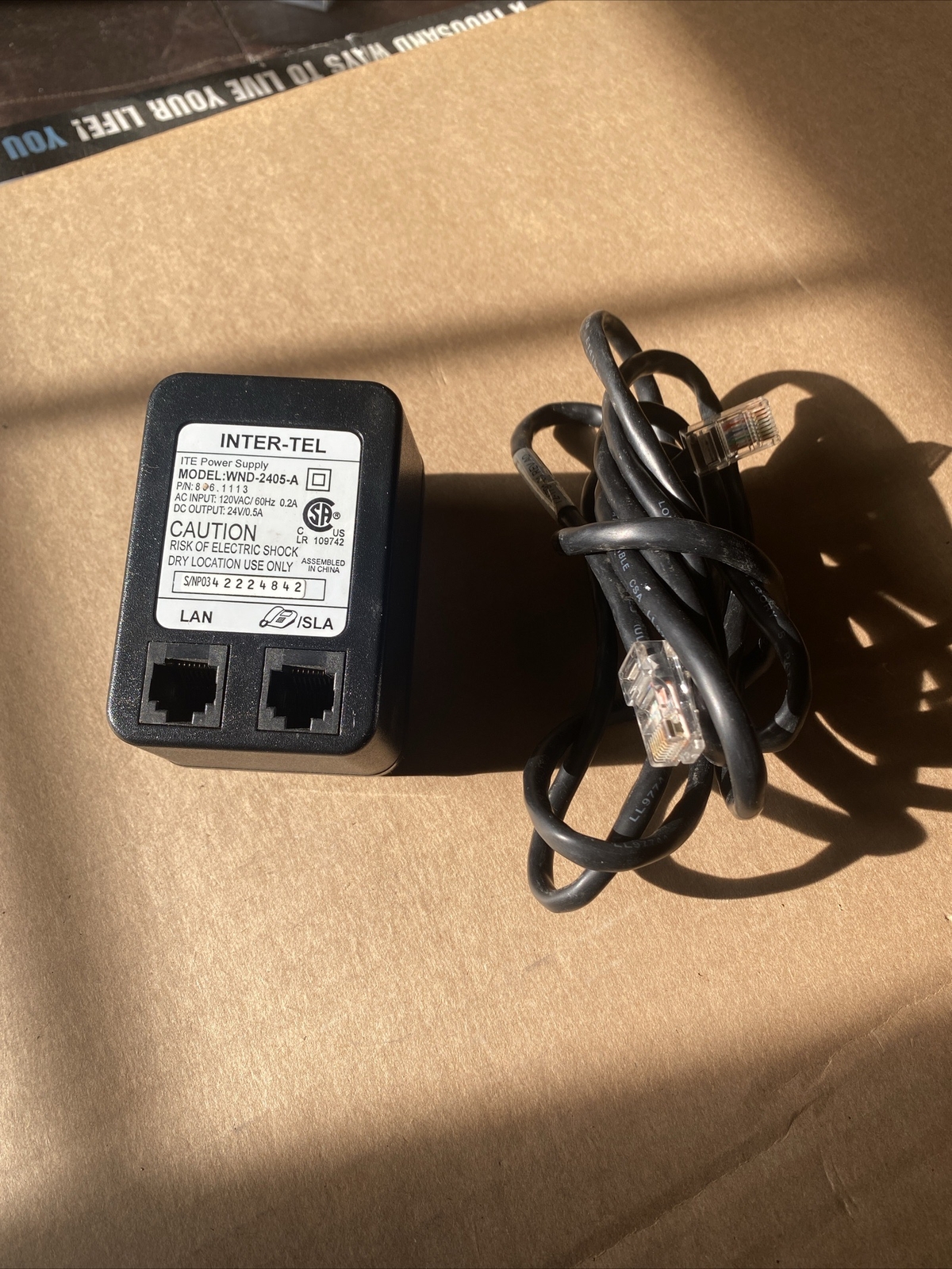 Inter-Tel WND-2405 Power Adapter 24v WND-2405-A 806.1113 4400 Series
