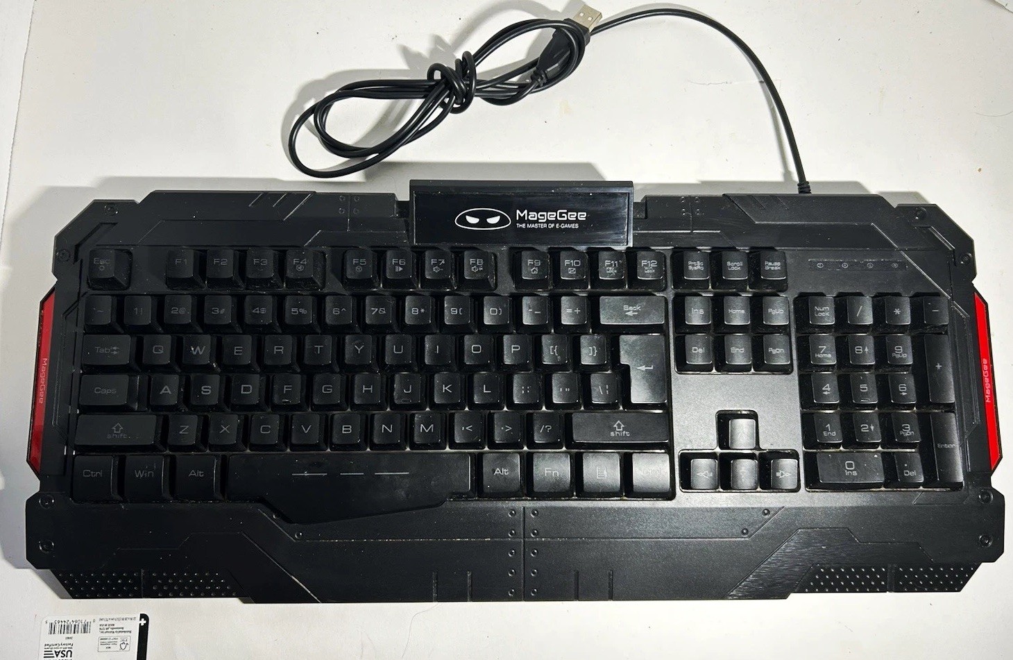 MageGee GK806 RGB LED Backlit Wired USB Gaming Keyboard Black Tested Working