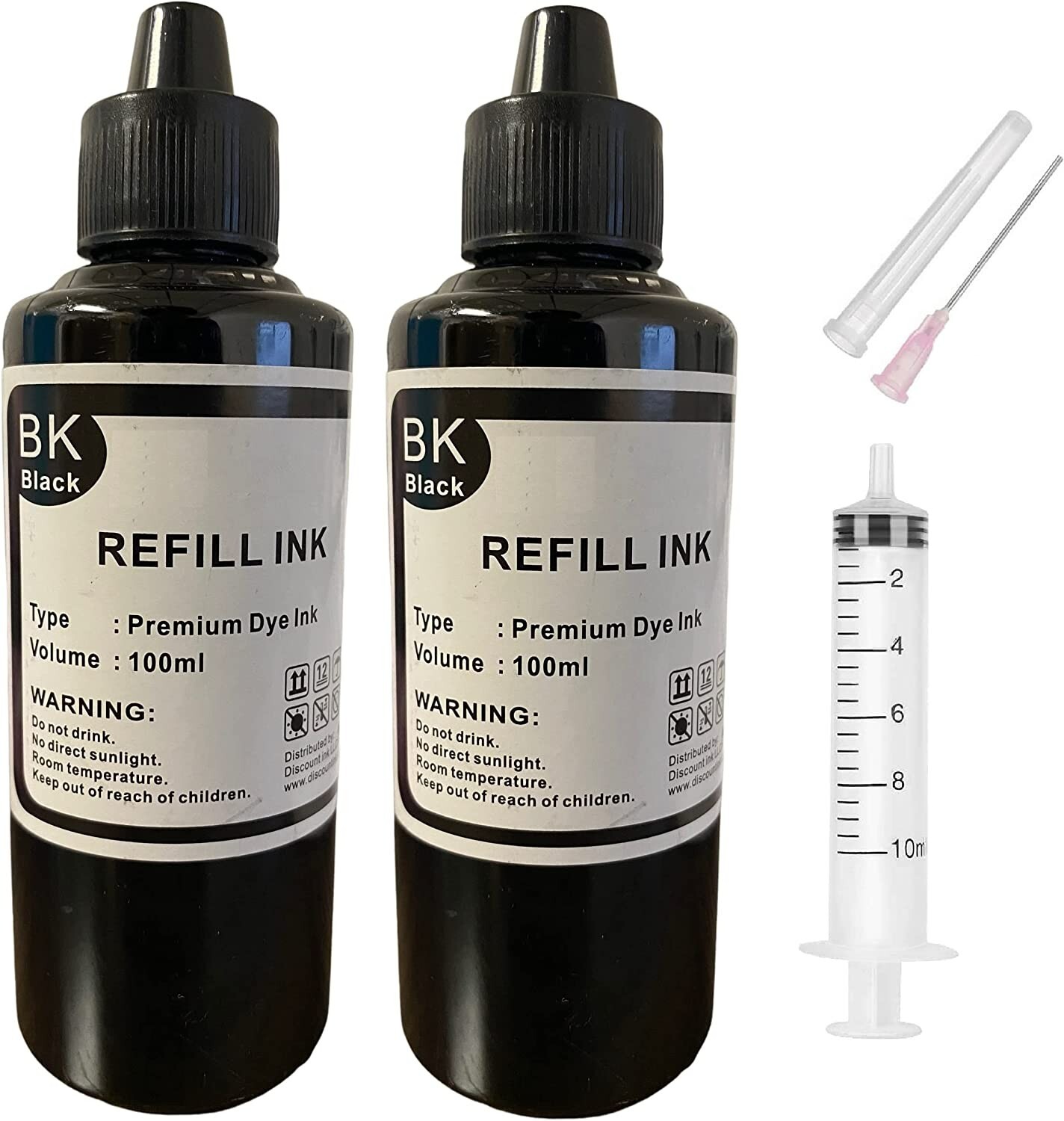2x100ml Black Refill ink Canon PG-275 CL-276 Ink Cartridges Black TS3520 TS3522