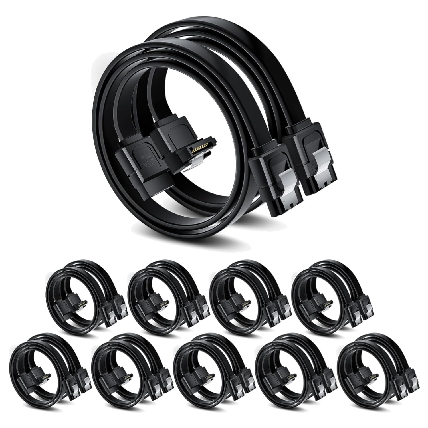20-Pack SATA Cable III Set - 90 Degree & Straight Connectors