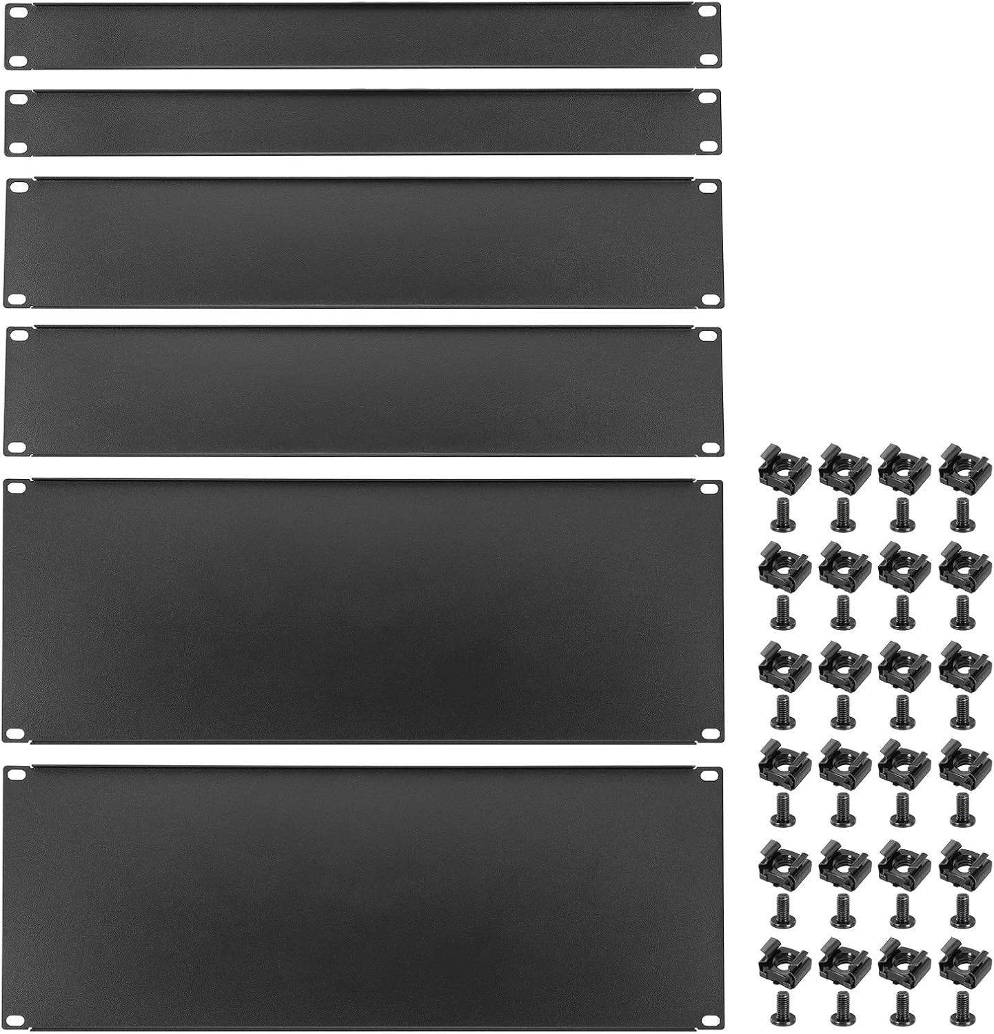 6 Pcs 1U,2U,4U Blank Panel Metal Rack Mount, 19 Inches, Filler Panel Mount Space