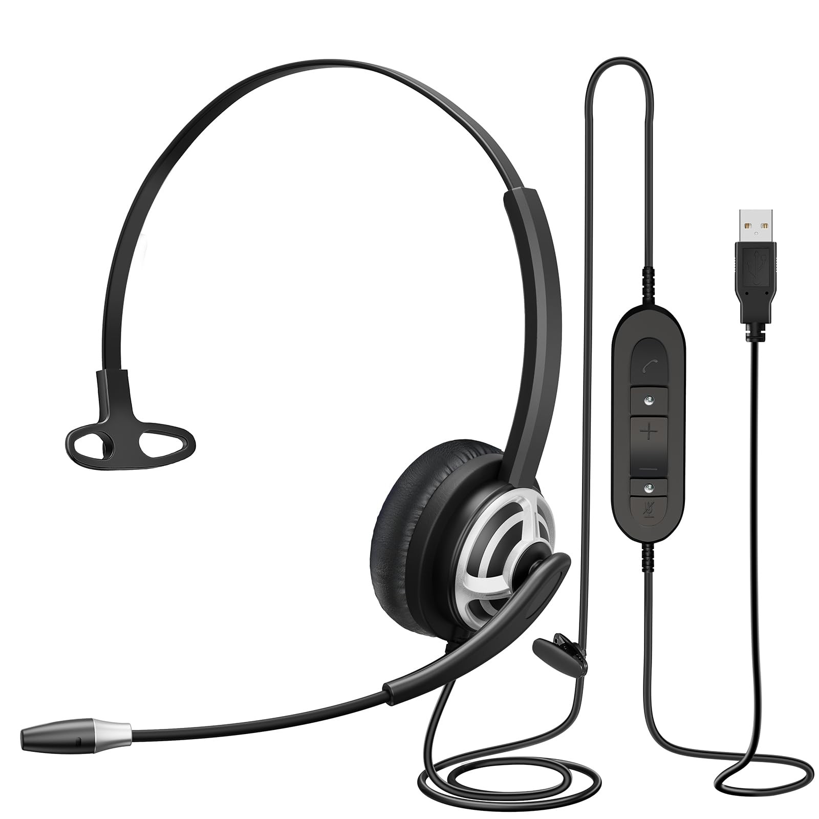 USB Headset with Microphone for PC, Computer Headset with Mic Noise Canceling...