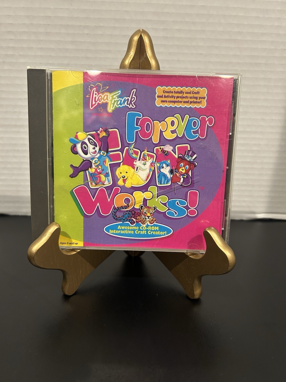 VTG Lisa Frank Forever Fun Works CD-ROM PC Windows 98 RARE PAL-CD-10152A