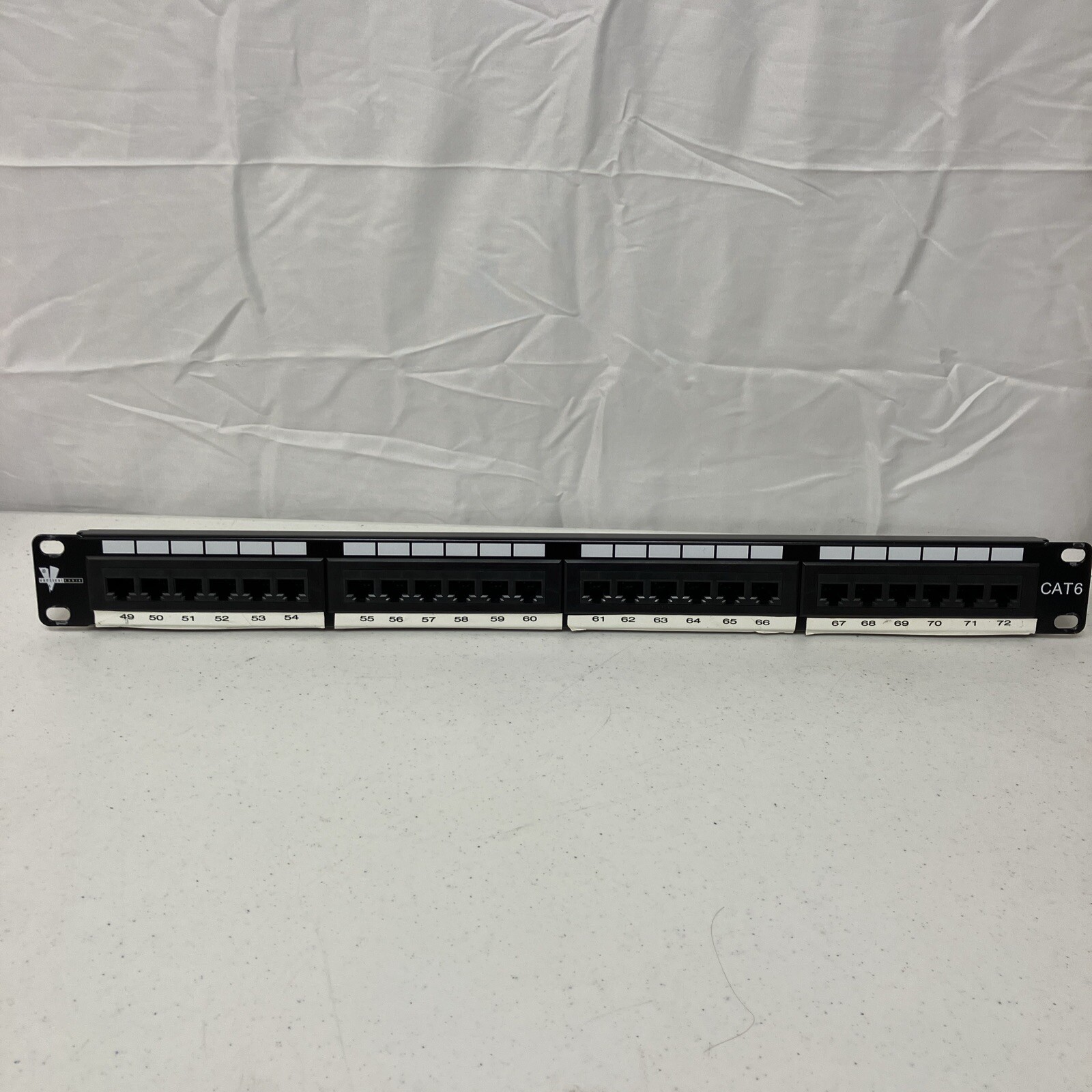 VC Vertical Cables P24T-A11 24-Port CAT-5E Patch Panel 1U Used Some Are Labeled