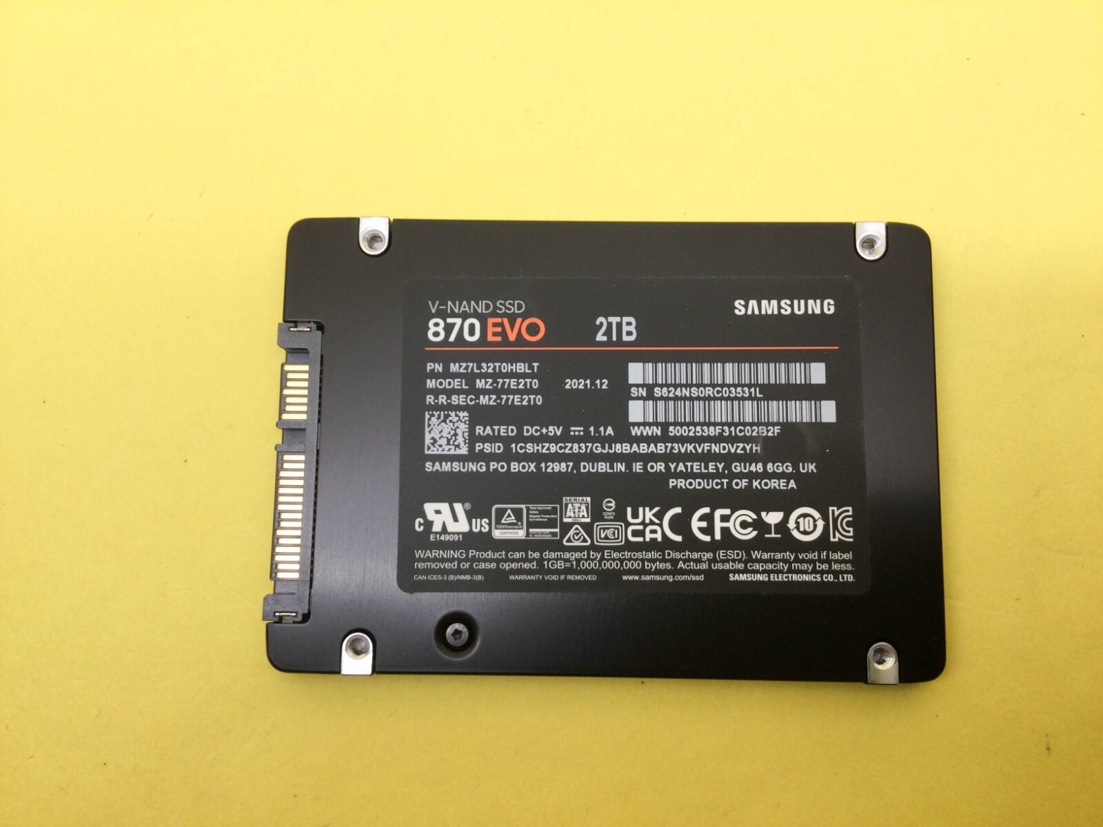 Samsung 870 EVO Series 2TB SATA 2.5" Internal SSD MZ-77E2T0
