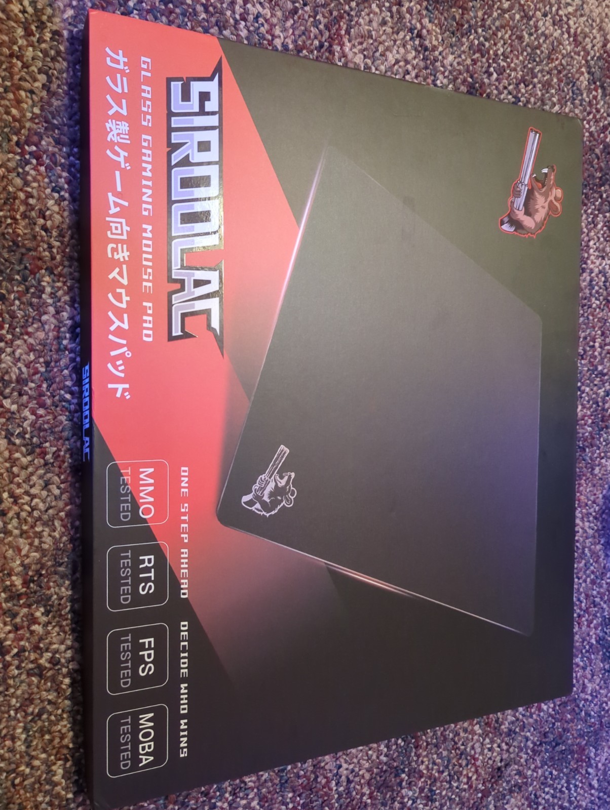 Mouse Pad (Tempered Glass) - SIROOLAC Glass Gaming FPS Mouse Pad 320 x 360mm