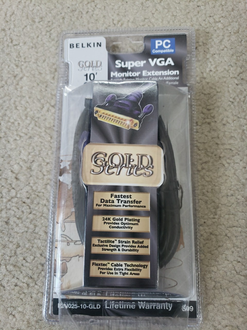 Belkin F2N025_10-GLD Gold Super VGA Monitor Extension