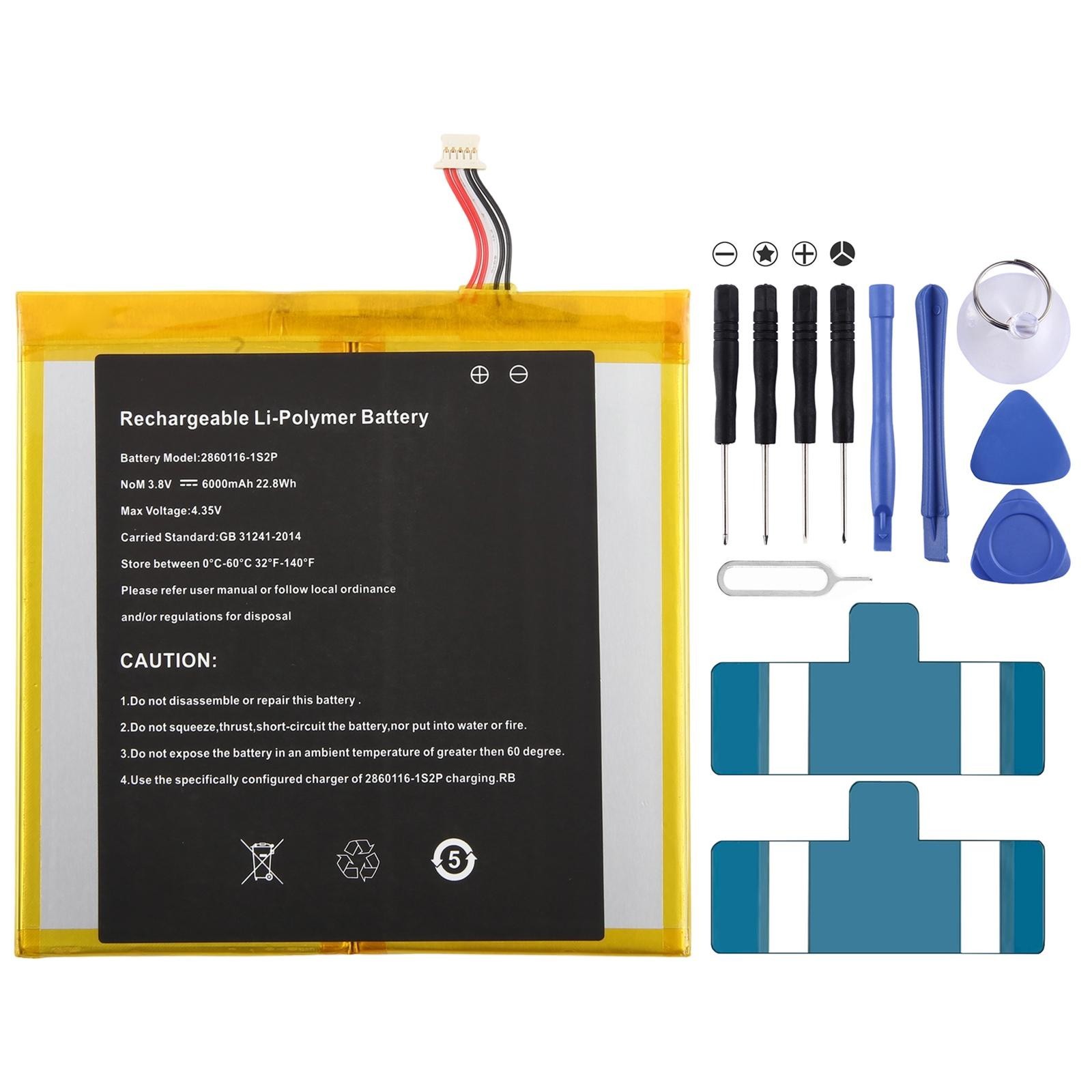 For Alldocube iPlay 20 6000mAh 2860116-1S2P Tablet Battery