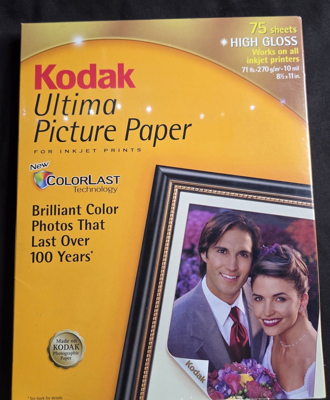 KODAK Ultima Picture Paper High Gloss 75 Count 8.5x11 in Sheets New Sealed