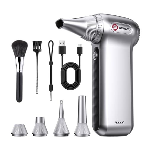 SEAUTO COMPRESSED AIR DUSTER-125,000 RPM CORDLESS ELECTRIC AIR DUSTER - GRAY