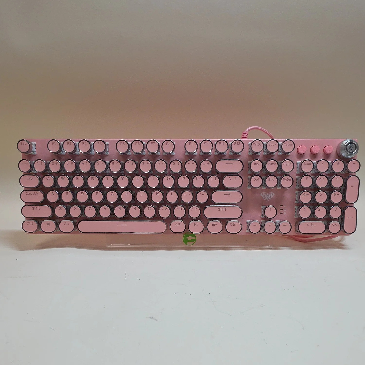 AULA Typewriter F2088 Wired Keyboard Pink
