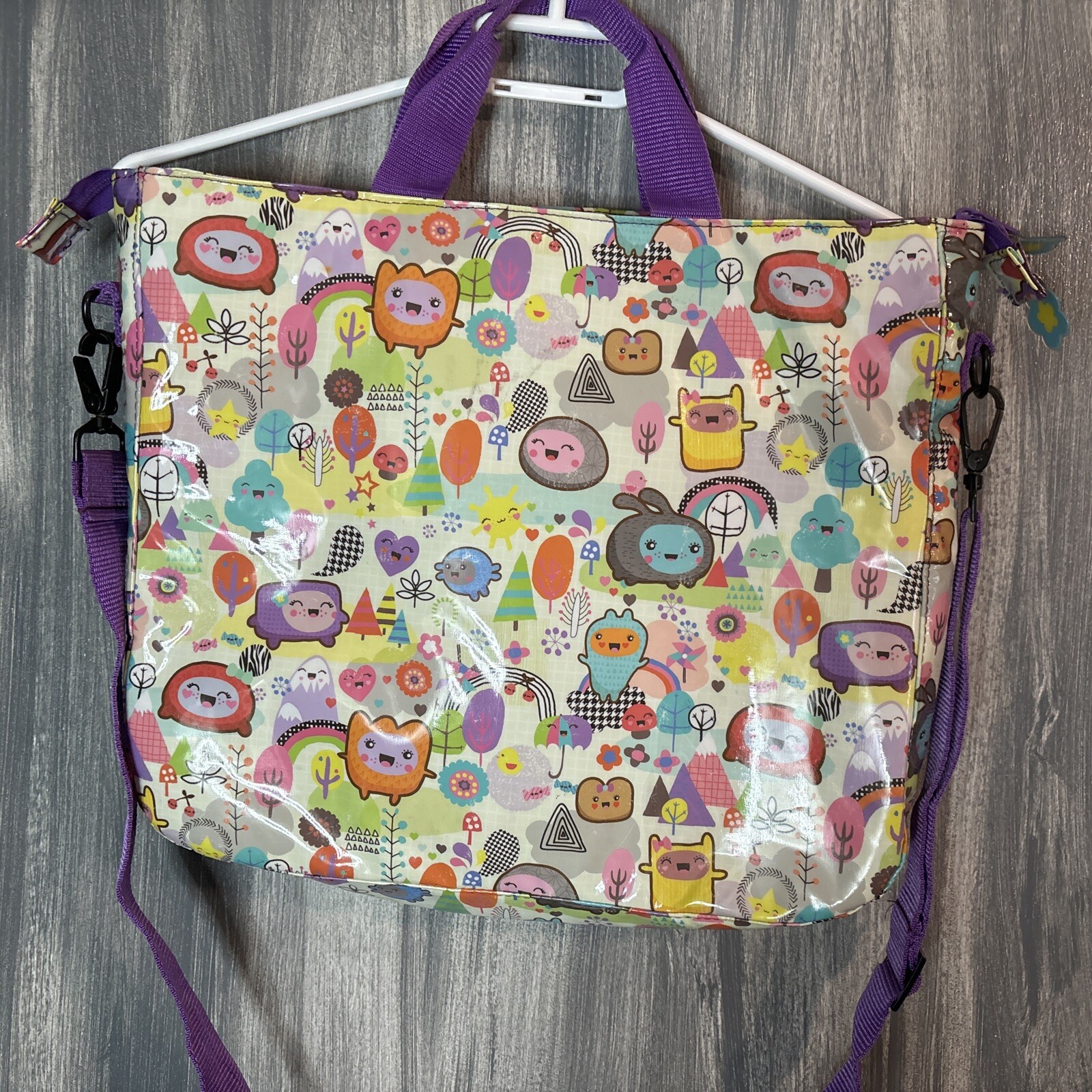 Paperchase Padded Pvc Laptop Bag - Cute Pattern, Shoulder Strap, Zipper Closure
