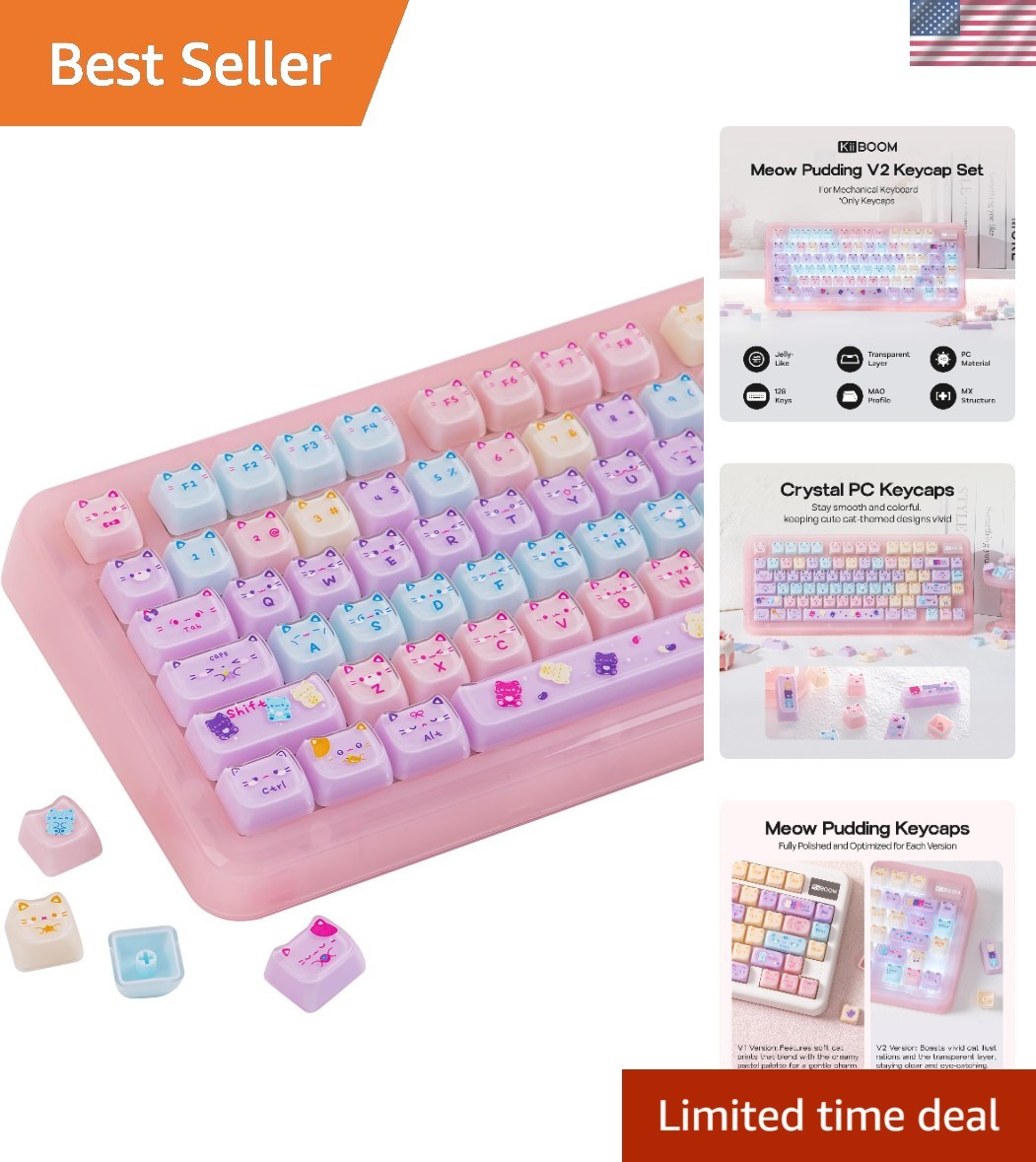 Cute Cat Keycaps Set, Mao Profile, Cat Shape