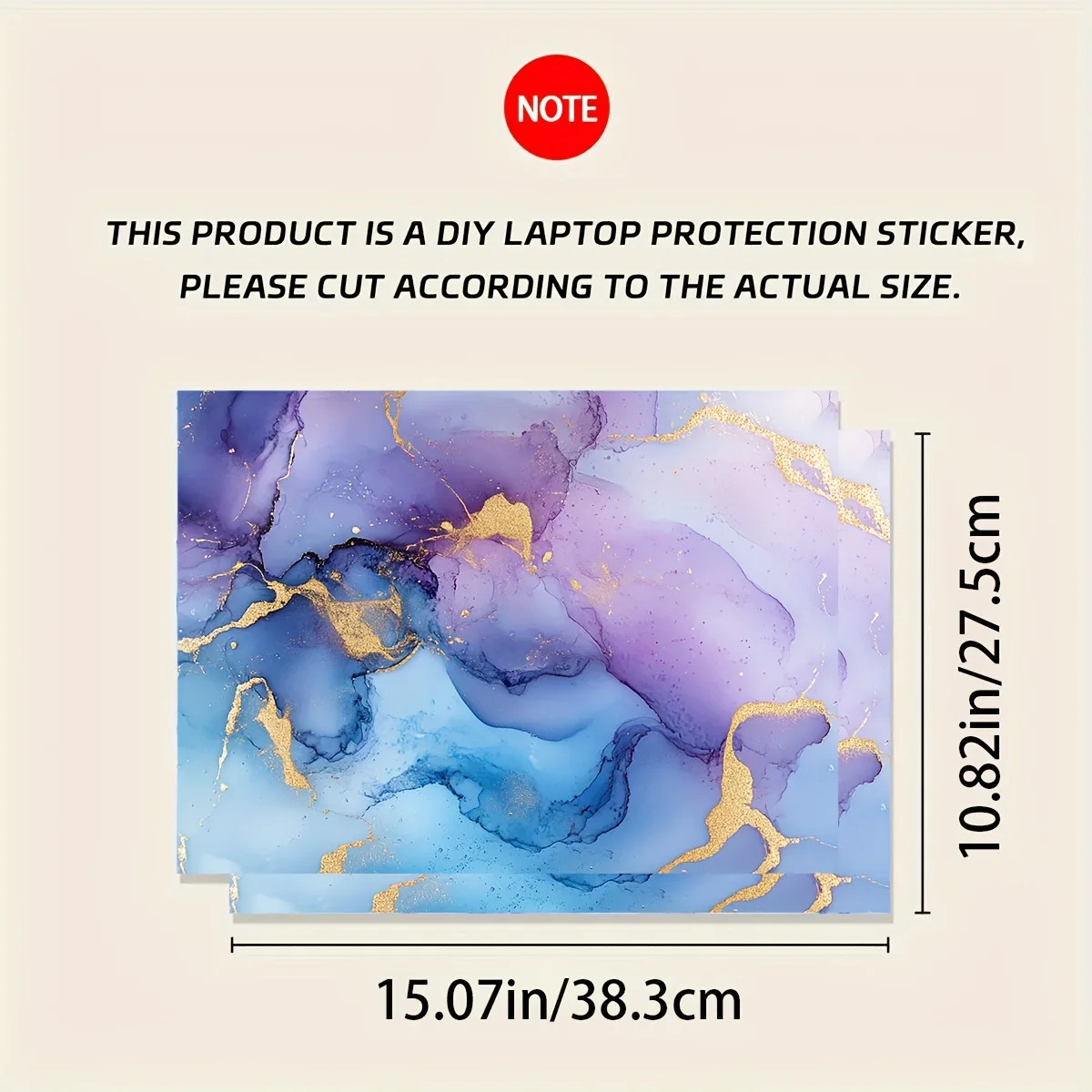 2 Pieces Scratch Resistant DIY Art Protective Case Decal for Laptops Cars