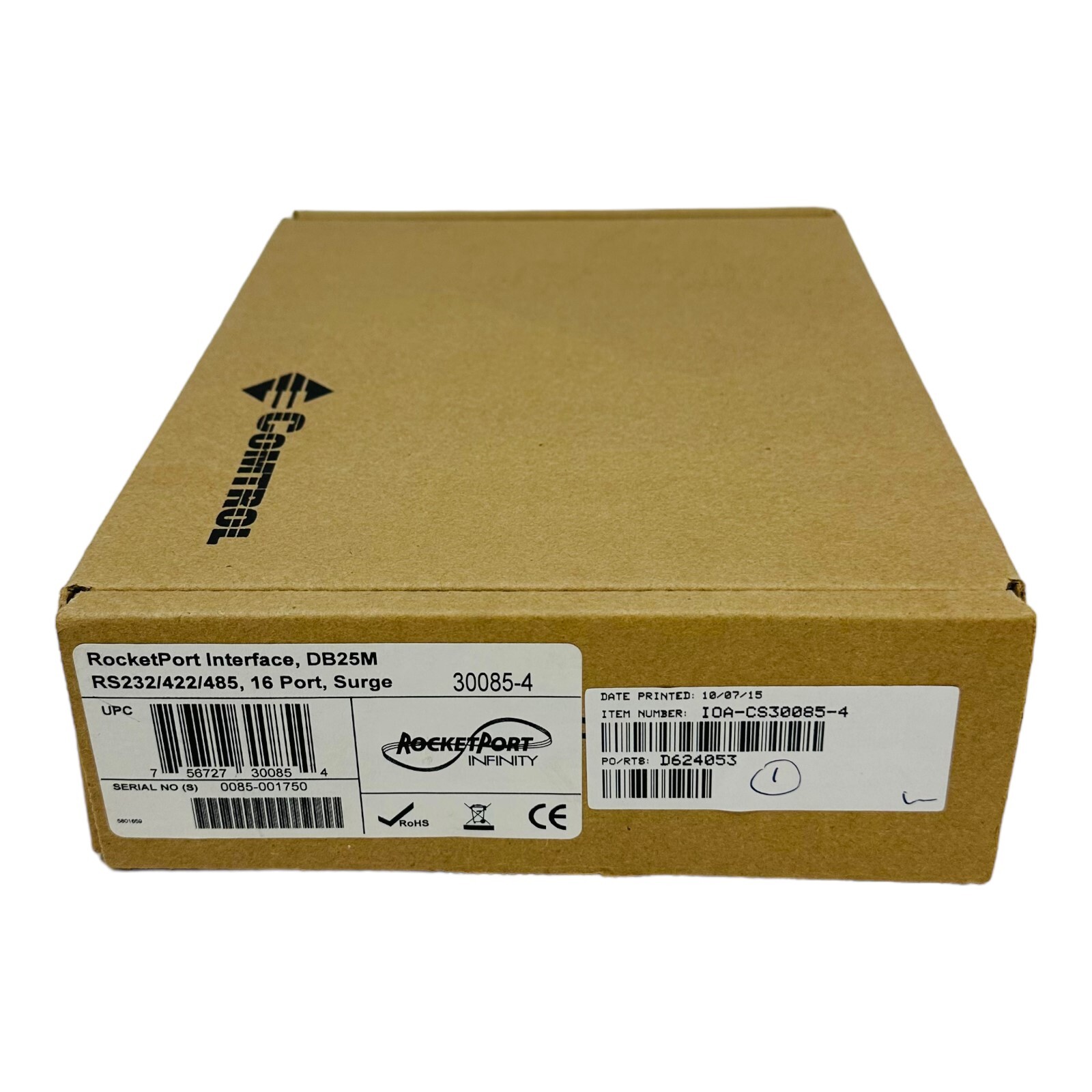 COMTROL DB25M RocketPort INTERFACE RS232/422/485 16-PORT SURGE NEW/NOS SEALED