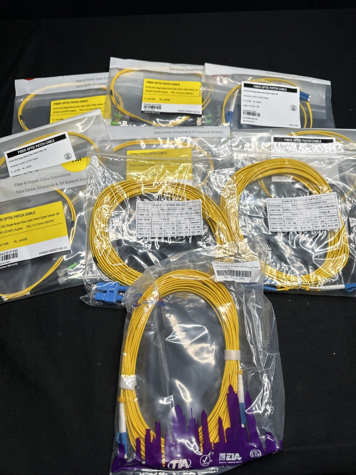 FS.COM Duplex Fiber Optic Optical Patch Cable Lot Of 10 Pieces