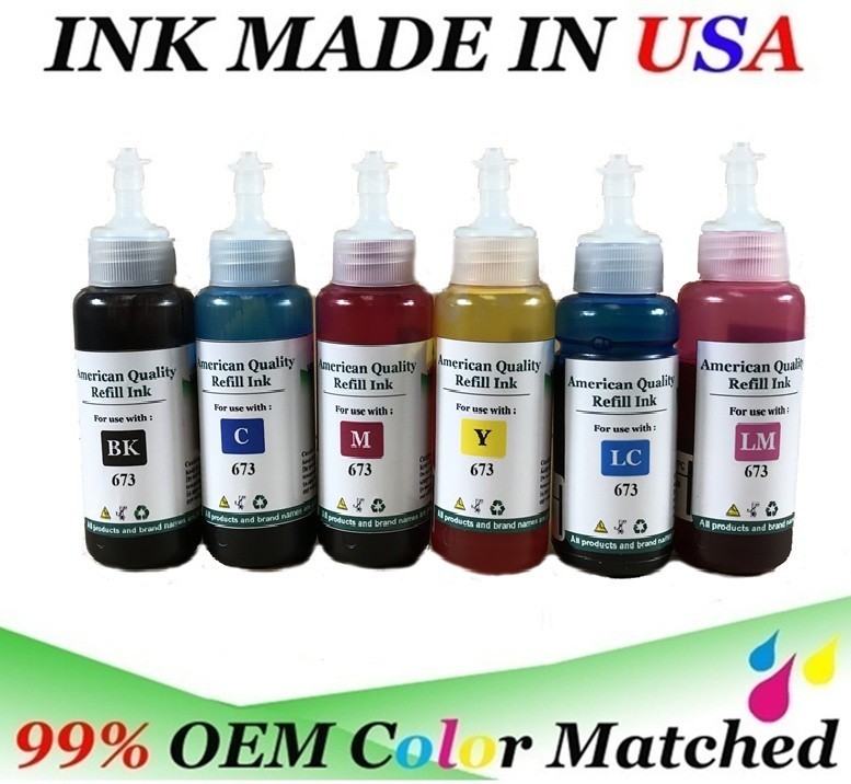 Refill Ink  6  Ink Bottle 673 T6731-T6736 for L800 L805 L801 L850 L1800 L18050