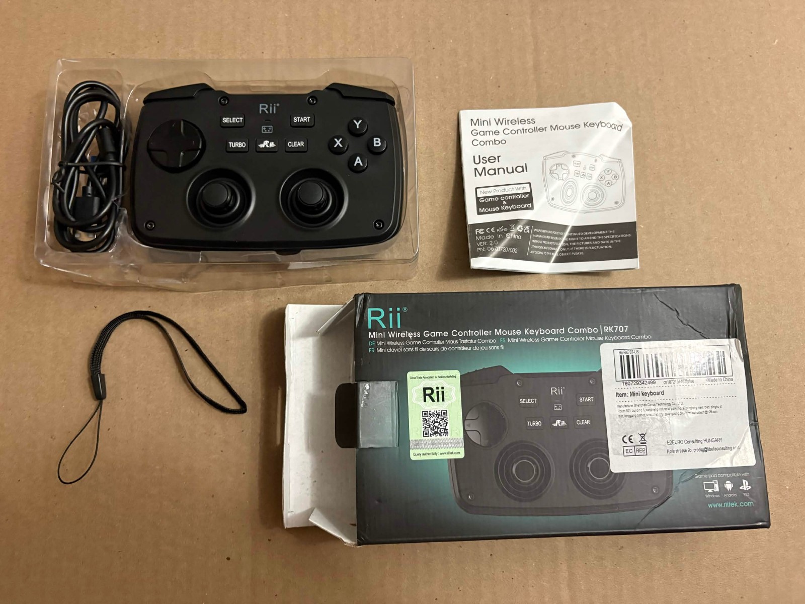 Rii RK707 Mini Wireless Game Controller Mouse Keyboard Combo – USB-C Version